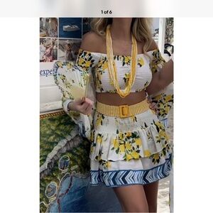 Antica Sartoria 2025 Lemon & Blue Stripe 2
Pcs Top Skirt NWT O/S